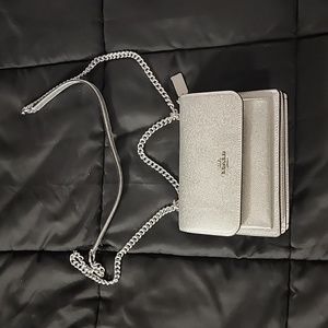 Silver COACH mini bag